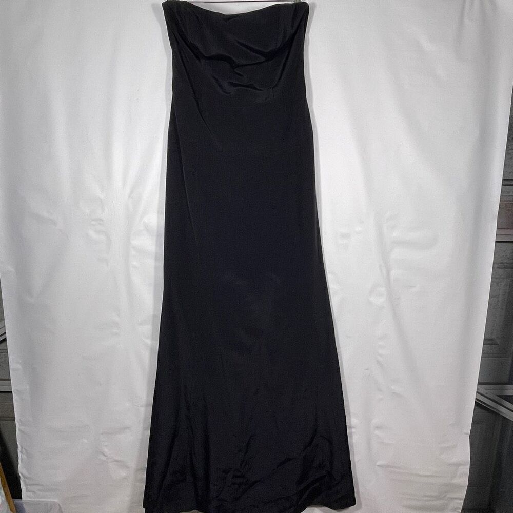 Nicole Miller Black Strapless Draped Bodice Evening Maxi Dress Size 6